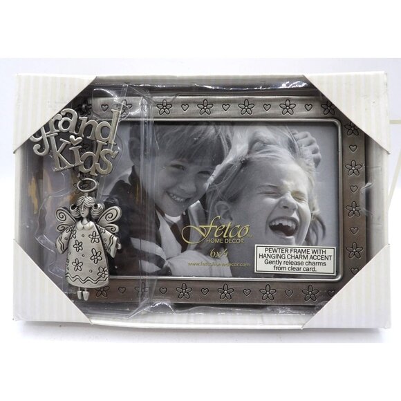 Pewter Grandchildren Picture Frame w hanging charm by Fetco Home Decor for Kohls - Picture 1 of 4